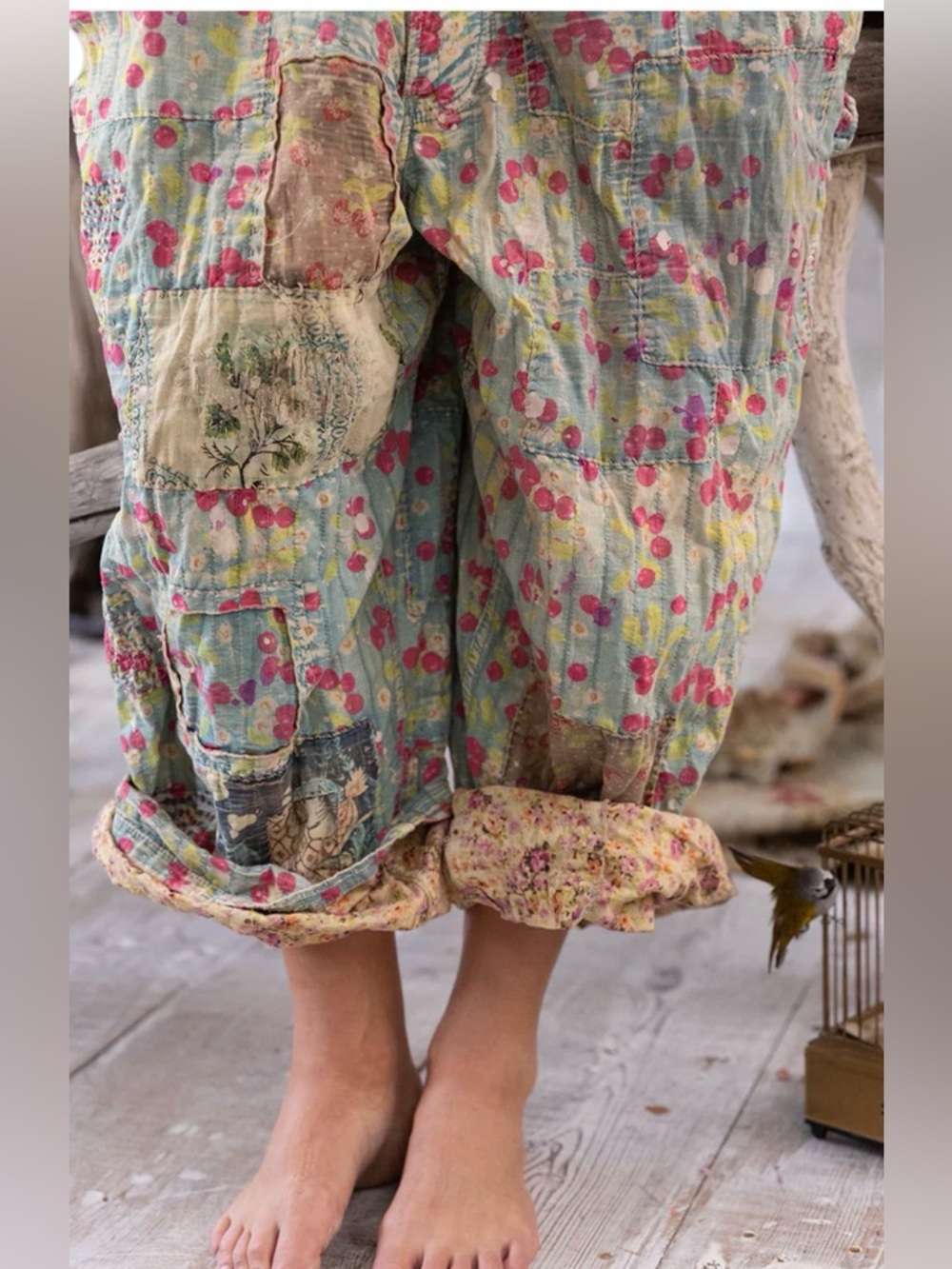 MAGNOLIA PEARL LOVE RARE CHERRY BLOSSOM OVERALLS OS - Picture 2 of 16